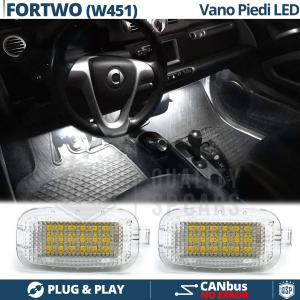 2 Luci LED Vano Piedi Per SMART FORTWO W451 | Plafoniere LED Luci Abitacolo Bianche POTENTI CANbus