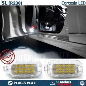 2 Luci di Cortesia LED Per MERCEDES SL R230 | Placchette LED Sottoporta CANbus Luce Bianca POTENTE