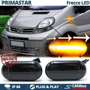 LED Side Markers for Nissan PRIMASTAR 1 Sequential Dynamic  Black Smoke Lens, E-Approved, Canbus No Error