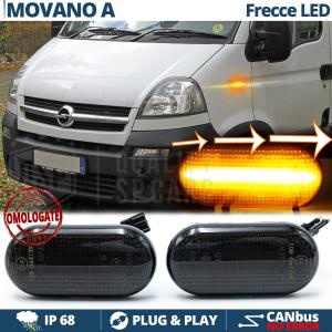 Frecce LED Dinamiche per Opel MOVANO A, Laterali SEQUENZIALI Omologate, Nere, CANbus No Errori