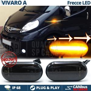 LED Side Markers for Opel VIVARO A Sequential Dynamic  Black Smoke Lens, E-Approved, Canbus No Error