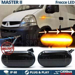 LED Side Markers for Renault MASTER 2 Sequential Dynamic  Black Smoke Lens, E-Approved, Canbus No Error
