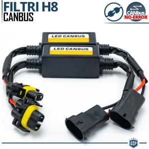 X2 Filtri RESISTENZE CANBUS H8 per Lampade Kit Led | SPEGNI SPIA Errore, Lampeggio