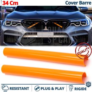 Orange Kühlergrill Zierleisten Rohr Streifen für BMW 34CM | Starre Kühlerschutz Bänder