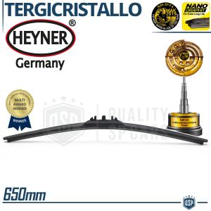 1 Spazzola Tergicristallo 650mm HEYNER GERMANY Super Flat Premium | Gomma NANO Grafitata | PLURIPREMIATA