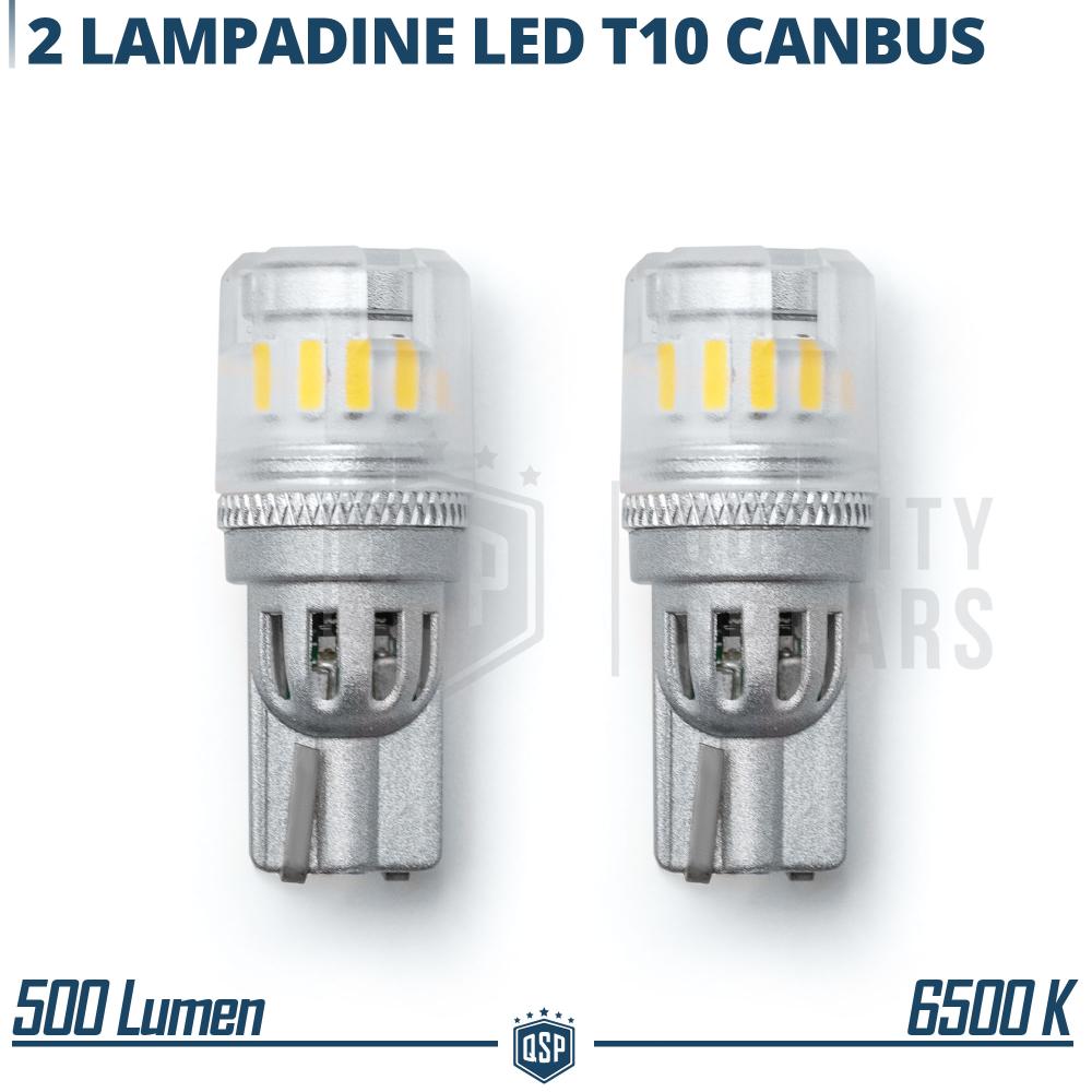 2 LED Birnen T10 W5W CANbus, Kraftvolles Licht Weiß Eis 6500K