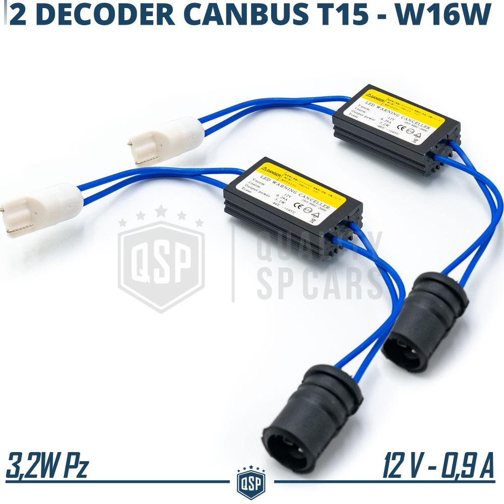 2 CANbus RESISTORS T15 W16W for Led Bulbs  Warning ERROR FREE Canceller  Anti-Flicker Decoder