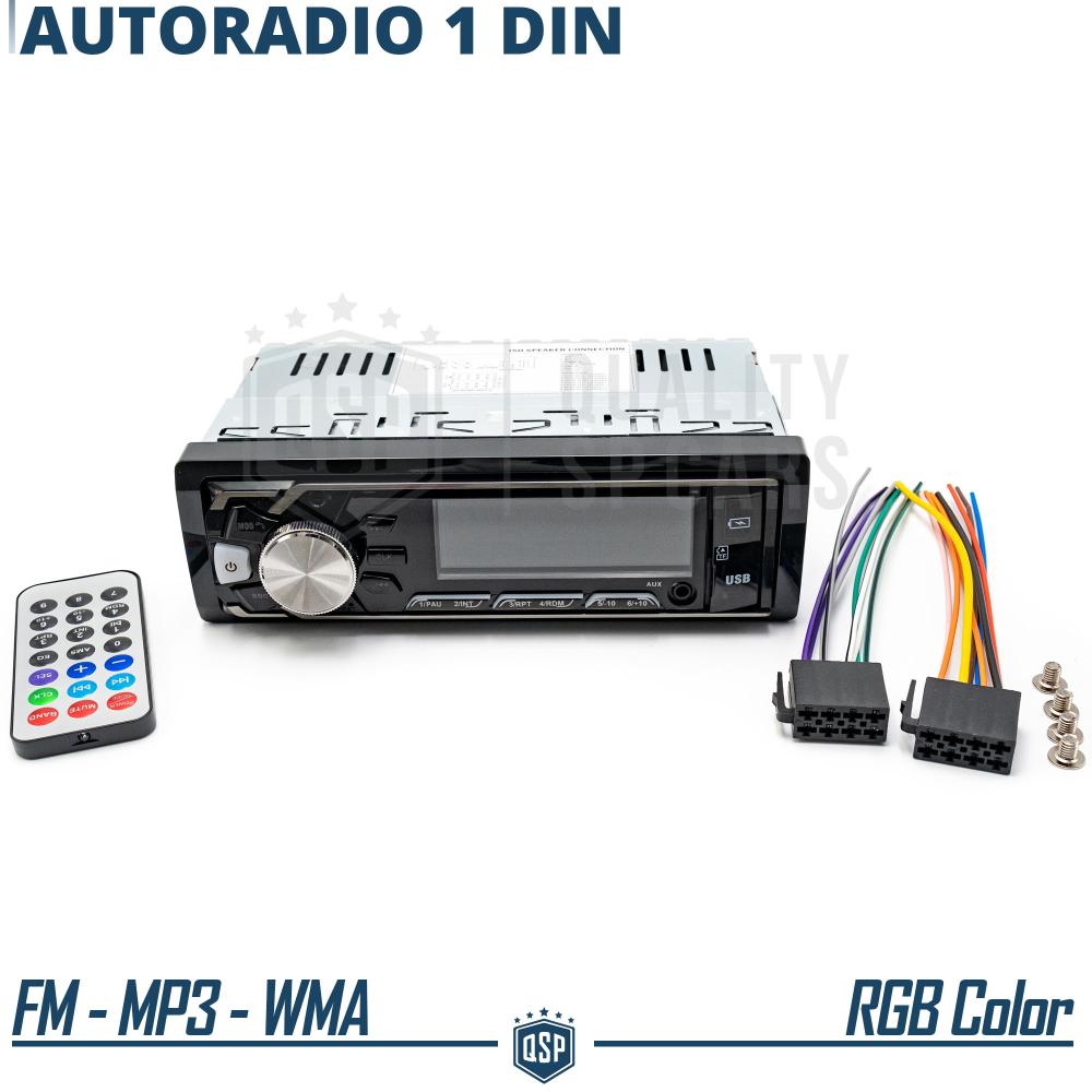 Autoradio Stereo Auto 1 DIN Bluetooth, 6 Uscite, Radio FM, Lettore MP3 WMA