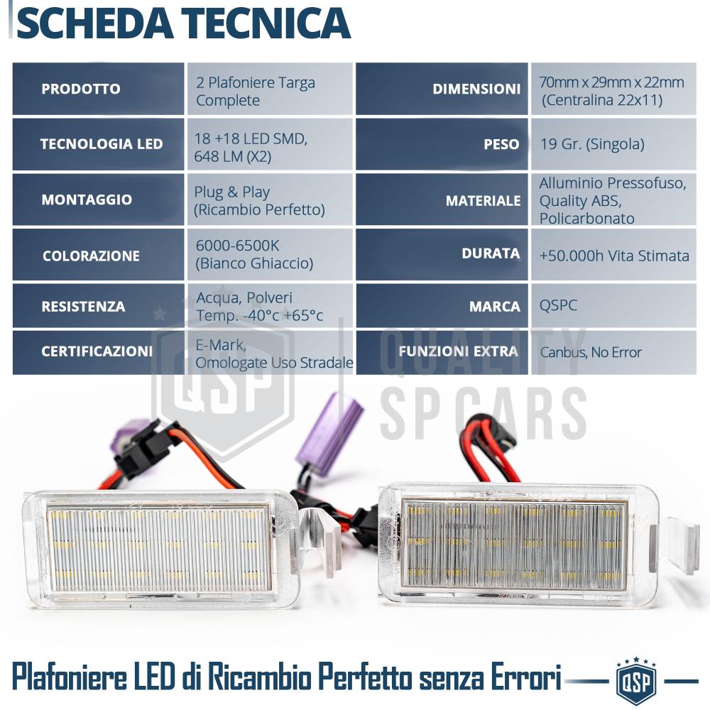 2 KENNZEICHENBELEUCHTUNG LED für OPEL ASTRA H (04-11) | CANBUS 18 LED  6.500K Weißes Eis Plug & Play