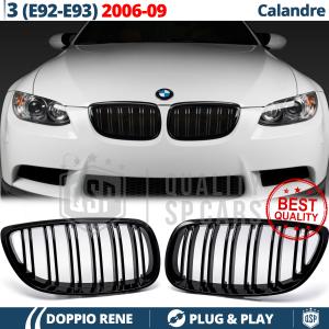 REJILLAS Delanteras para BMW Serie 3 E92 E93 (06-09), Doble Pasillo | Negro Brillante Tuning M
