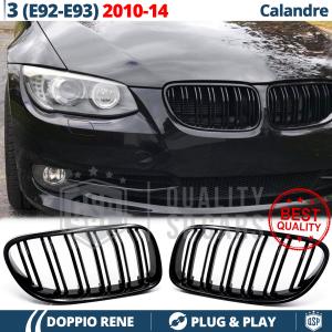 REJILLAS Delanteras para BMW Serie 3 E92 E93 (10-14), Doble Pasillo | Negro Brillante Tuning M3