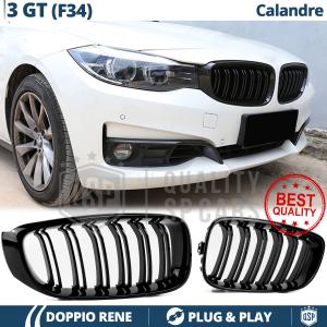 REJILLAS Delanteras para BMW Serie 3 GT F34, Doble Pasillo | Negro Brillante Tuning M