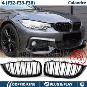 REJILLAS Delanteras para BMW Serie 4 (F32, F33, F36) Doble Pasillo | Negro Brillante Tuning M