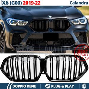 Front GRILLE for BMW X6 G06 (19-22), Double Slat Design | Glossy Black Grill Tuning M