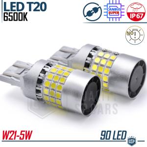 2 T20 W21/5W LED Birnen, KEINE FEHLER Super CANbus | Kraftvolles Weißes Licht 7.200LM, Plug & Play