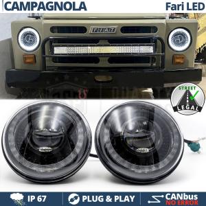 LED HEADLIGHTS for FIAT CAMPAGNOLA, White Light 6500K Dynamic RING | APPROVED