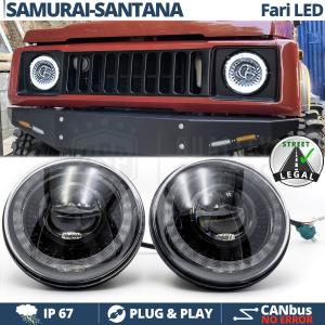 LED SCHEINWERFER für SUZUKI SAMURAI SJ SANTANA, Weißes Licht 6500K Sequentiell RING | ZUGELASSEN