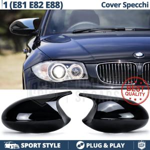 Side MIRROR CAPS for Bmw 1 Series (E81) | Glossy Black Thick Rigid Covers | Lifetime Warranty