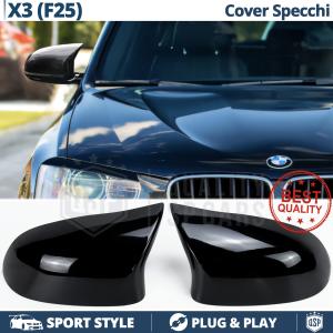 Side MIRROR Caps for Bmw X3 F25 (10-14) | Glossy Black Thick Rigid Covers | Lifetime Warranty