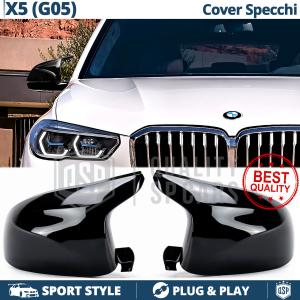 Side MIRROR CAPS for Bmw X5 G05, Glossy Black Thick Replacement Covers | Lifetime Warranty