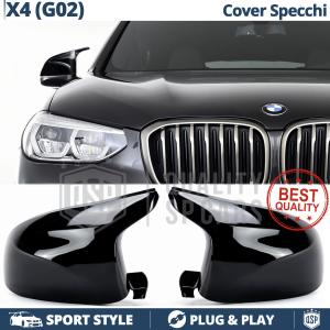 Side MIRROR CAPS for Bmw  X4 G02 (18-21), Glossy Black Thick Replacement Covers | Lifetime Warranty