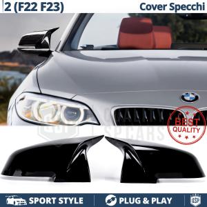 Side MIRROR CAPS for Bmw 2 Series (F22 F23), Glossy Black Rigid Thick Covers | Lifetime Warranty