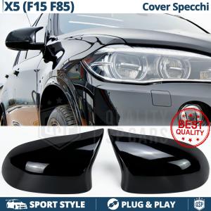 Side MIRROR Caps for Bmw X5 (F15, F85) | Glossy Black Thick Rigid Covers | Lifetime Warranty