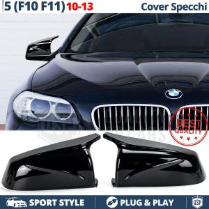 Side MIRROR CAPS for Bmw 5 Series F10 F11 (10-13) | Glossy Black Thick Covers | Lifetime Warranty
