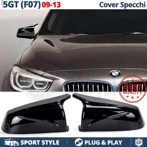 Side MIRROR CAPS for Bmw 5 GT Series F07 (09-13) | Glossy Black Thick Covers | Lifetime Warranty