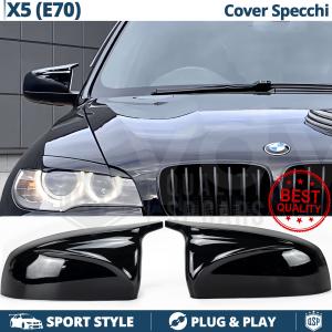 Side MIRROR CAPS for Bmw X5 (E70) | Glossy Black Thick Rigid Covers | Lifetime Warranty