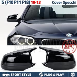 Side MIRROR CAPS for Bmw 5 Series F10, F11, F18 (10-13) | Glossy Black Thick Covers | Lifetime Warranty