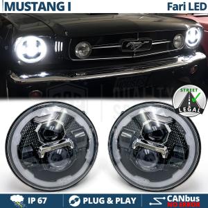 PHARES LED pour FORD MUSTANG MK1, Lumière Blanche 6500K, Angel Eyes | APPROUVÉ