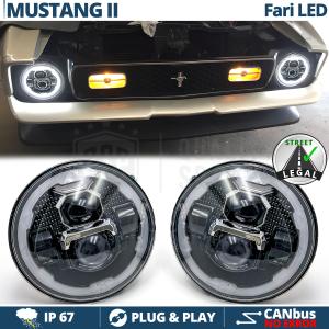 PHARES LED pour FORD MUSTANG MK2, Lumière Blanche 6500K, Angel Eyes | APPROUVÉ