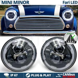 LED HEADLIGHTS for MINI-MINOR CLASSIC, White Light 6500K Angel Eyes | APPROVED