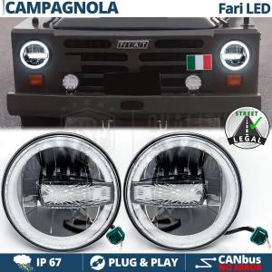LED HEADLIGHTS 7'' for FIAT CAMPAGNOLA, APPROVED | White Light 6500K 12.000 Lumen