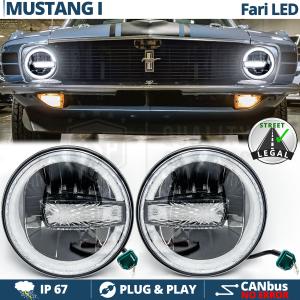 LED HEADLIGHTS 7'' for FORD MUSTANG MK1, APPROVED | White Light 6500K 12.000 Lumen