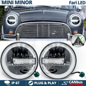 LED HEADLIGHTS 7'' for MINI-MINOR CLASSIC, APPROVED | White Light 6500K 12.000 Lumen