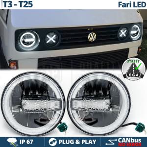 LED HEADLIGHTS 7'' for VW TRANSPORTER T3 T25 (79-85), APPROVED | White Light 6500K 12.000 Lumen