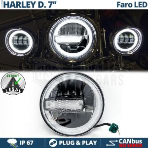 FARO LED DRL 7'' para Harley Davidson HOMOLOGADO Potente Luz Blanca 6.500K | GLACE
