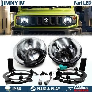 2 Full LED 7" Headlights + Brackets for SUZUKI JIMNY 4 6500K Cool White | DRL, Turn Light, Low High Beam