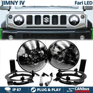 2 Full LED 7" Headlights + Brackets for SUZUKI JIMNY 4 6500K Ice White | Parking Lights + Low + High Beam