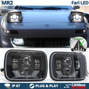Front Full LED HEADLIGHTS for Toyota MR2 W10 W20, APPROVED, Powerful White Light 6500K | PLUG & PLAY