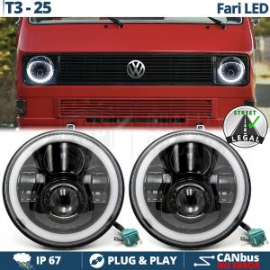 FAROS LED Angel Eyes para VW TRANSPORTER T3 T25 (79-85), Luz Blanca 6500K | APROBADO