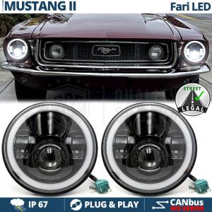 PHARES LED Angel Eyes pour FORD MUSTANG MK2, Lumière Blanche 6500K | APPROUVÉ