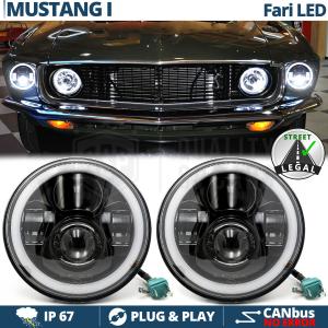 PHARES LED Angel Eyes pour FORD MUSTANG MK1, Lumière Blanche 6500K | APPROUVÉ