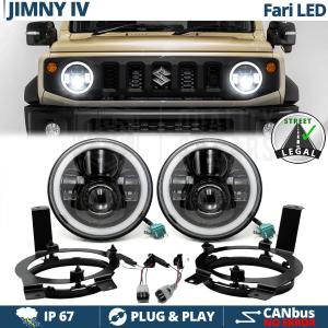 PHARES LED Angel Eyes + SUPPORTS pour SUZUKI JIMNY 4, Lumière Blanche 6500K | APPROUVÉ