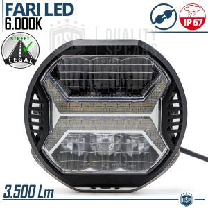 1 Faro Supplementare LED DRL Auto Fuoristrada OMOLOGATO | 35W, 3.500LM, Luce Potente +350MT