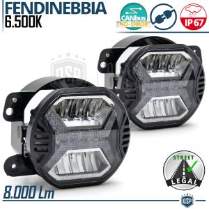 Fari Fendinebbia LED Universali Auto 4" OMOLOGATI, con Luci Diurne LED DRL | Luce Bianca 6500K