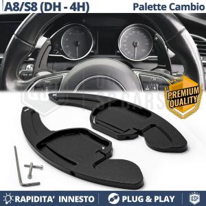2 Steering Wheel Paddle Shift for AUDI A8 (D4-4H) | Black Aluminum Paddle Shifters Extension 