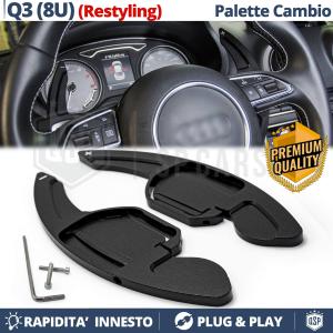 2 Steering Wheel Paddle Shift for AUDI Q3 (8U) 14-18 | Black Aluminum Paddle Shifters Extension 